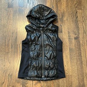 Zella Kids Hooded Puffer Vest - Black - Size XL (14/16)